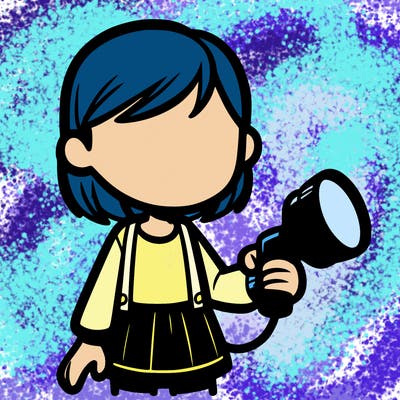 faceless girl holding a flashlight