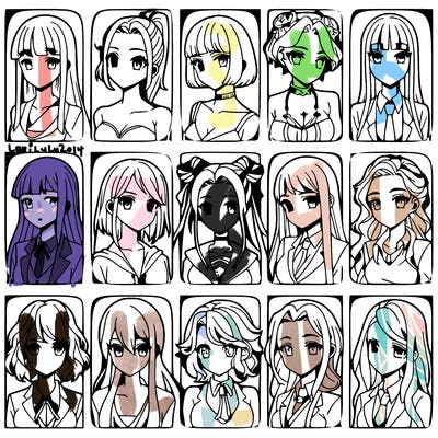 girls that look diffrent anime