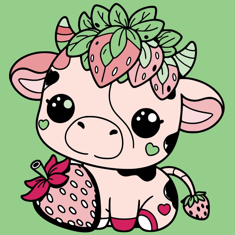 cute strawberry cow