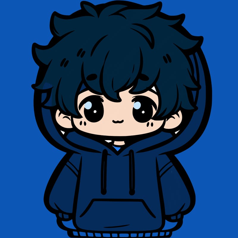 cute boy in oversized hoodie with fluffy two toned hair