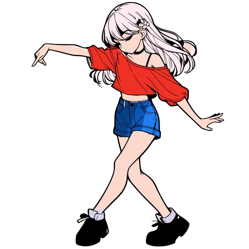realistic girl danceing