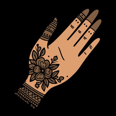 hand with eid mehendi
