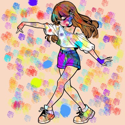realistic girl danceing