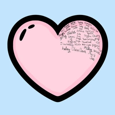 a blank heart