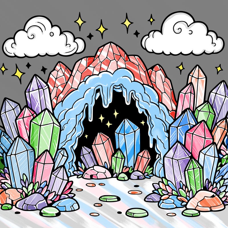 a cave with magic crystals
