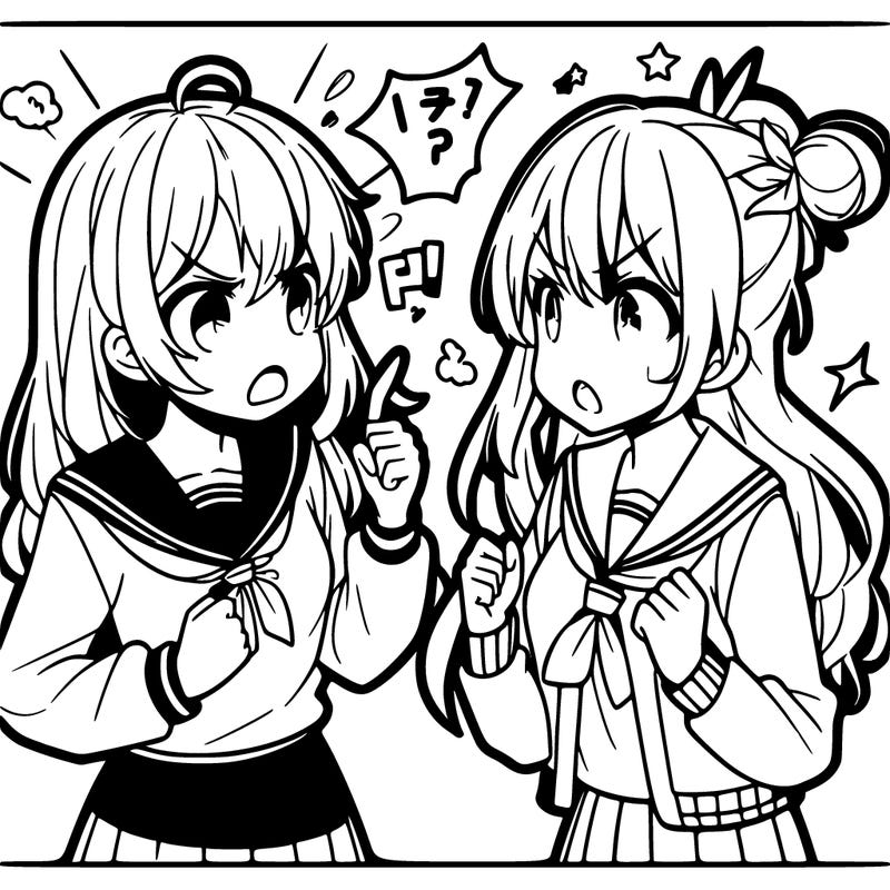 manga girls arguing with each other