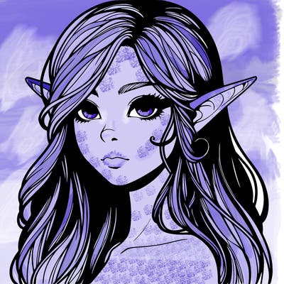 elf girl realistic dark fantasy