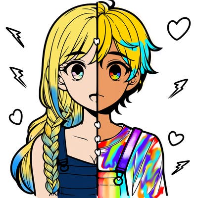 realistic girl boy split