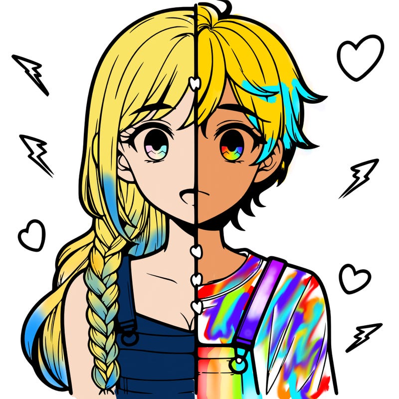 realistic girl boy split