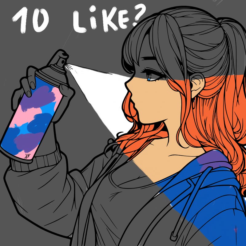 a realistic girl spray, painting