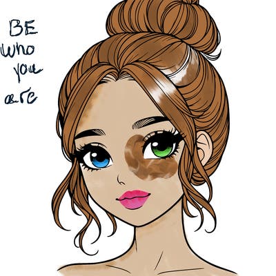 realistic pretty girl with hair in bun