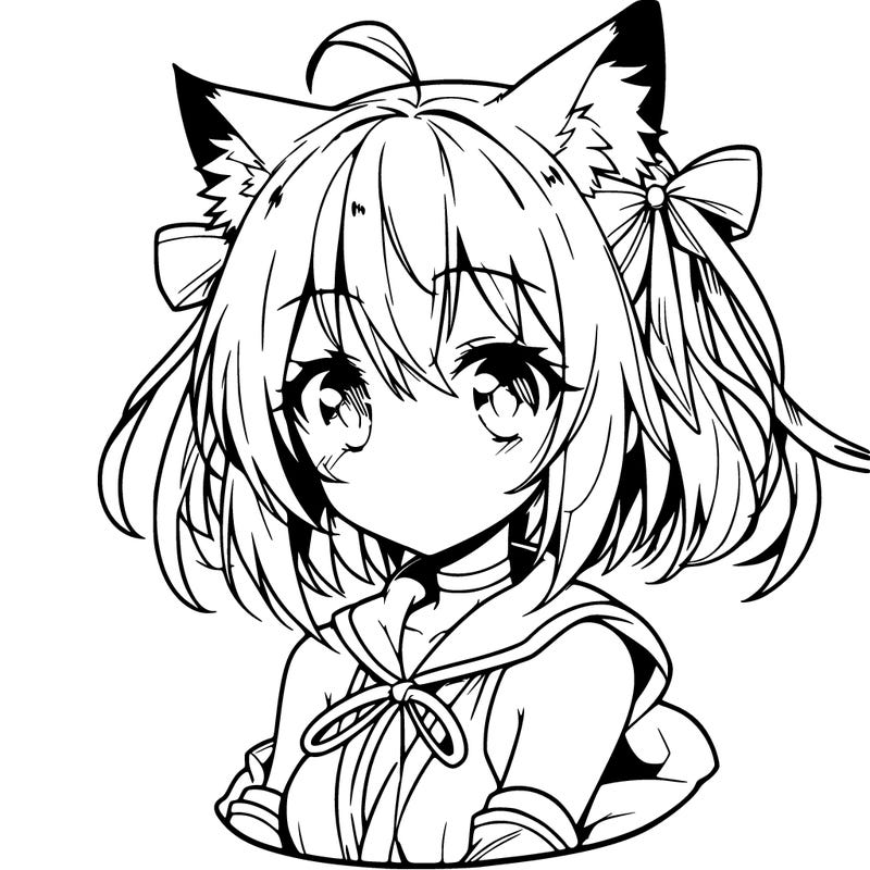 anime girl with cat ears