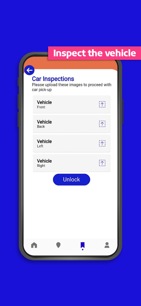 Klezcar 앱에서 차량 사진을 업로드하기 위한 차량 검사 인터페이스