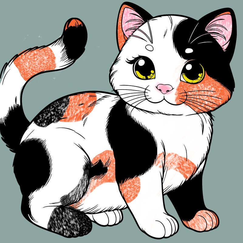 a realistic calico cat