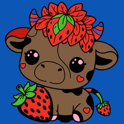 cute strawberry cow