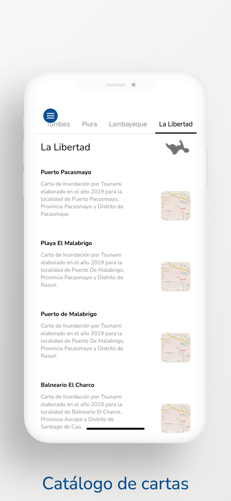 MGP Tsunamis - List of tsunami flood zone maps for the La Libertad region in Peru.