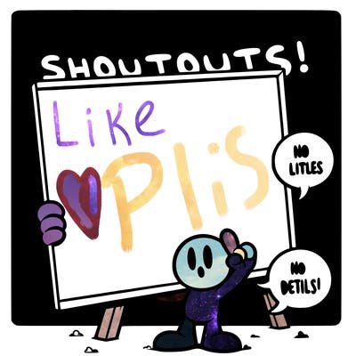 blank canvas that says above it shoutouts