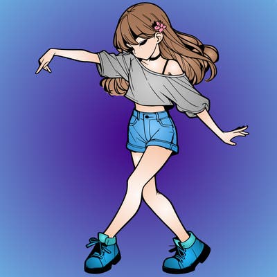 realistic girl danceing