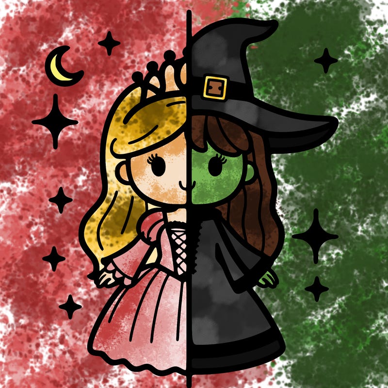split princess and witch