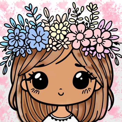 girl with flowers crown