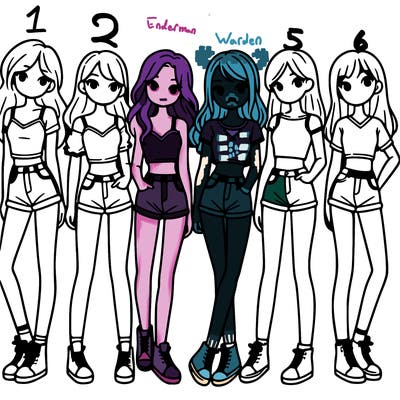 a group of girls wearing crop tops and shorts