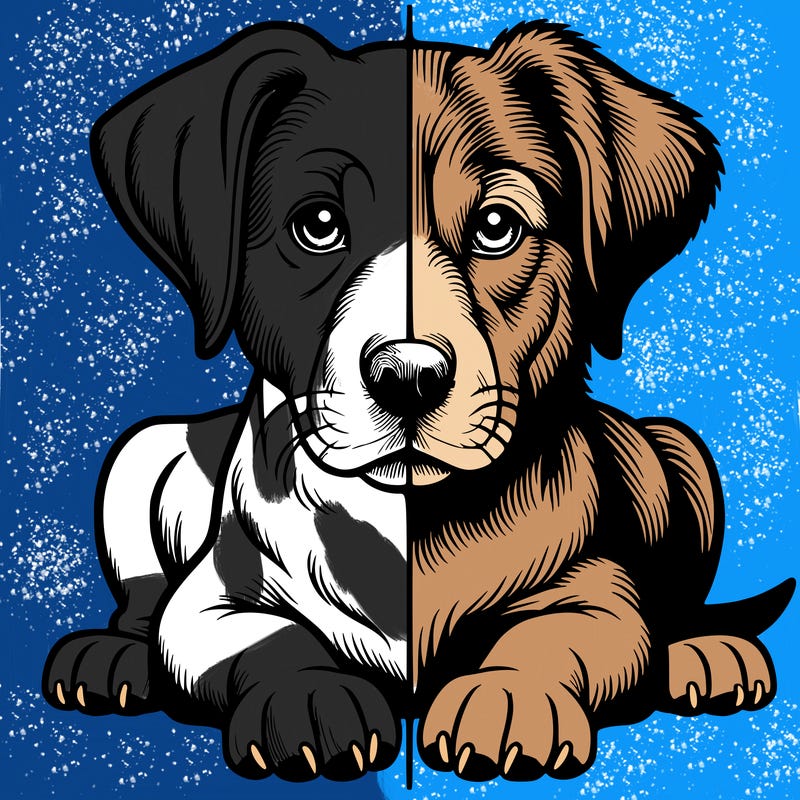realistic dog split picture