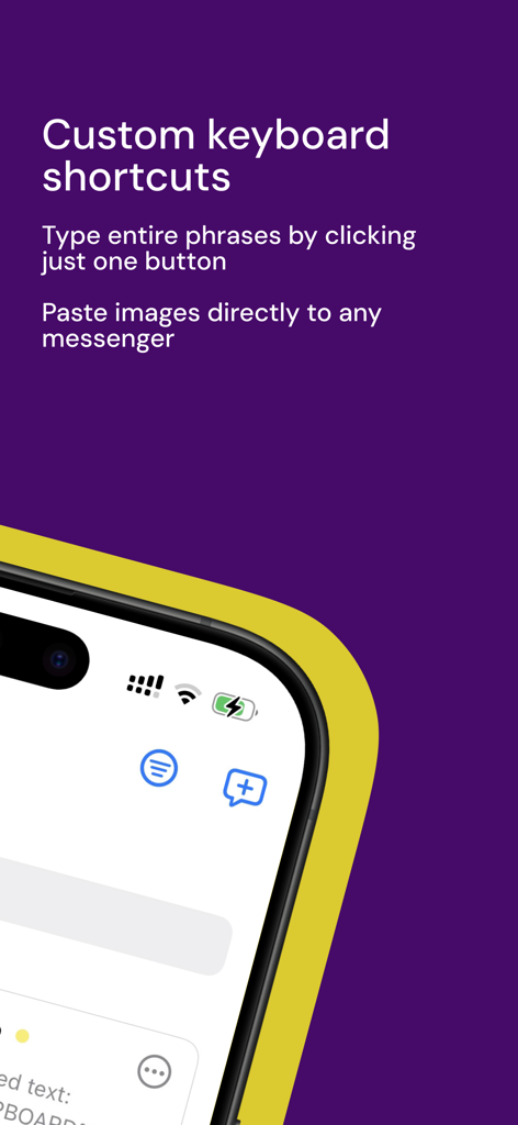 Pantalla de la aplicación Expansor de Texto describiendo atajos de teclado personalizados para pegar texto e imágenes rápidamente.