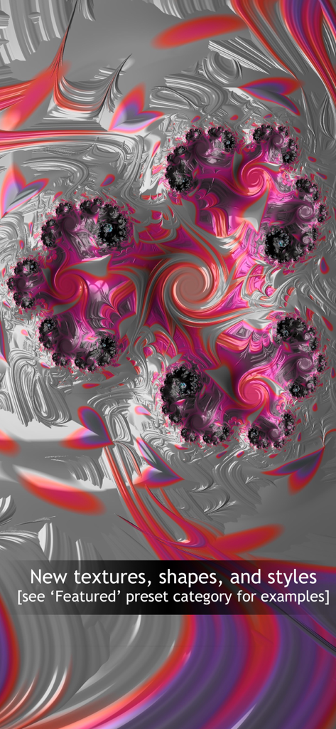 Fraⅹ - 金属的な質感と渦巻く形状を持つ、複雑なピンクと紫色のフラクタルデザイン