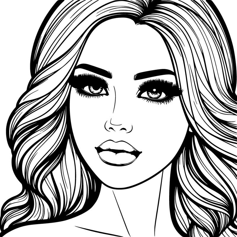 realistic woman with beautiful makeup