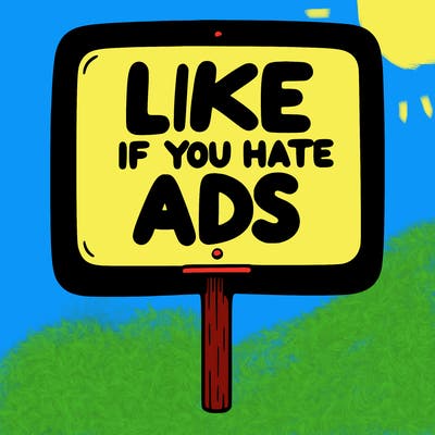 a sign that says like if you hate ads