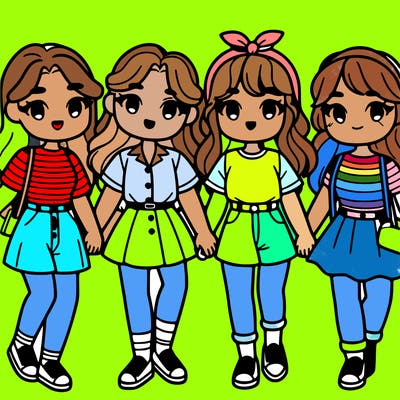 4 friends that are girls