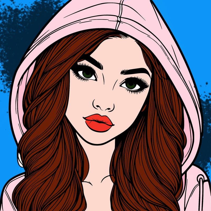 realistic beautiful girl with a hood on