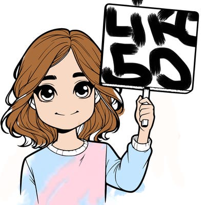 realistic girl holding up a sign