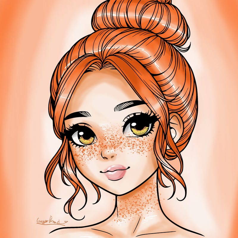 realistic pretty girl with hair in bun