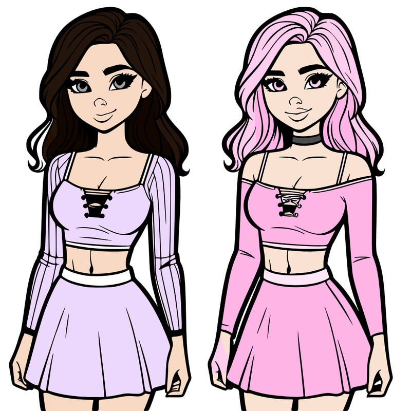 a hot girl wearing a crop top and a skirt