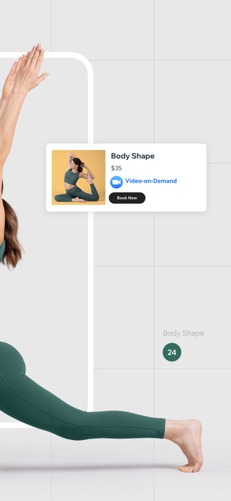 Fit by Wix - Pantalla de reserva de clase de yoga en la aplicación móvil Fit by Wix
