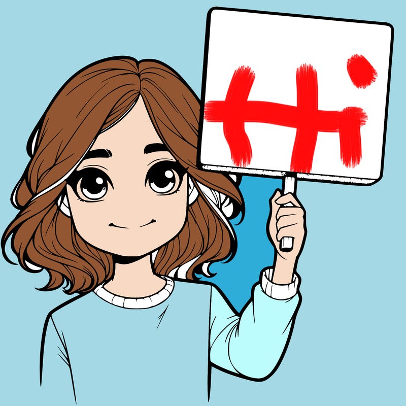 realistic girl holding up a sign