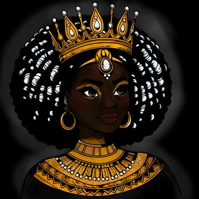 black african queen realistic