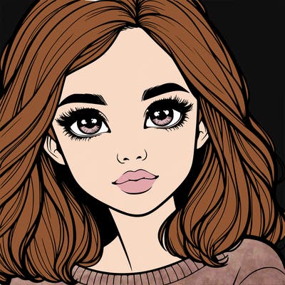 realistic girl whith cute eyes