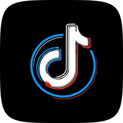 tiktok logo neon