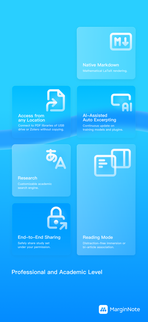 MarginNote 4 professional features including AI-assisted auto excerpting and academic research tools
