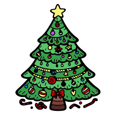 christmas tree with lots of details