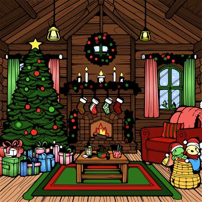 christmas house interior
