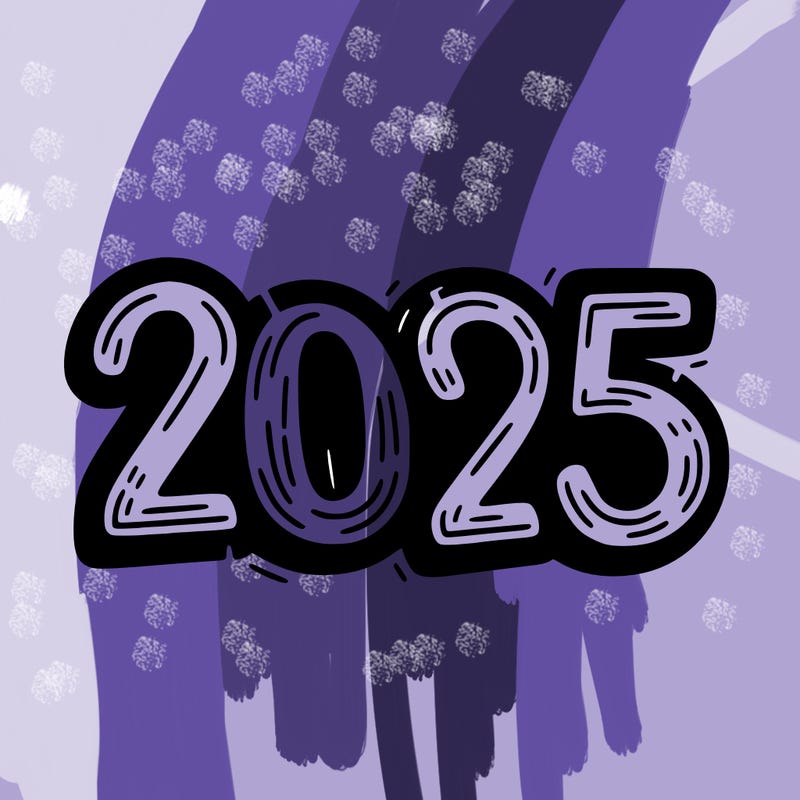 one line scrawled numbers sketch design “2025”