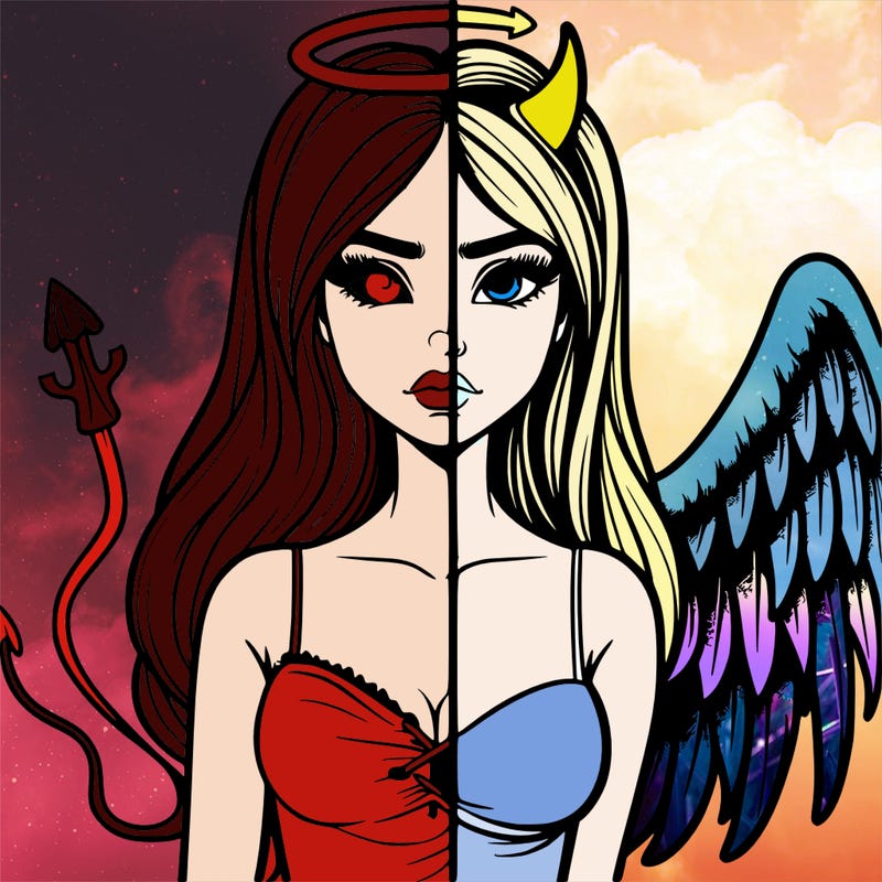 devil vs angel realistic girl