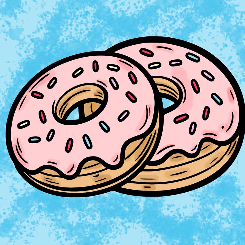 a piece of food doughnuts