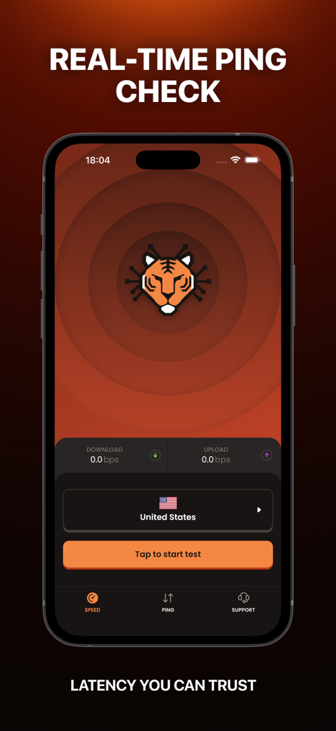 Tiger Leap Accelerator - Tiger Leap Accelerator 앱 실시간 핑 확인 인터페이스