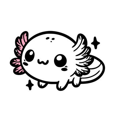 cute easy baby axolotl
