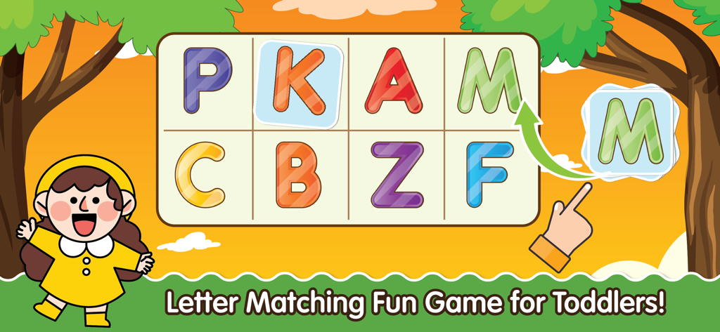ABC Alphabet Flash Cards Games - A colorful educational game screen where a child matches letters in the ABC Alphabet Flash Cards app.