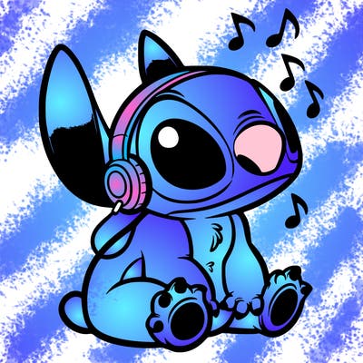 stitch listening to music